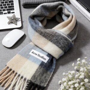 Acne Studios Plaid Wool Scarf